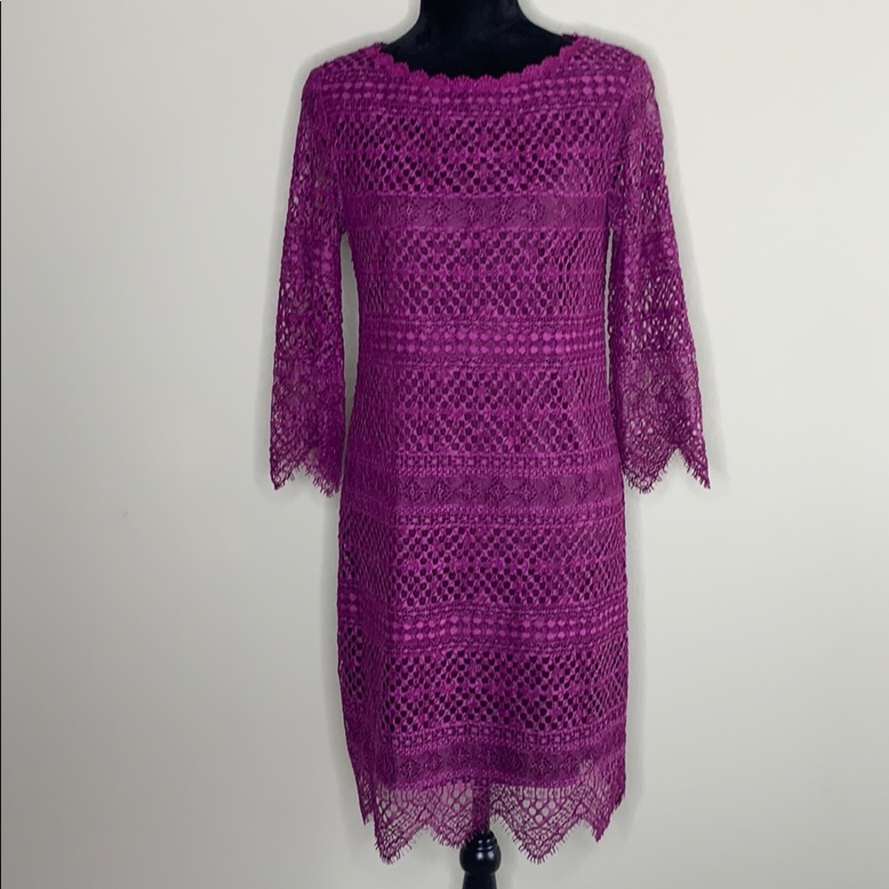 NWOT Trina Turk 3/4 Slv Embroidered Sheath Dress